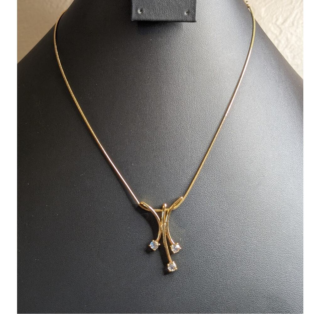 Annaleece by Devries Crystal 22k Gold/Rhodium Pendant Necklace